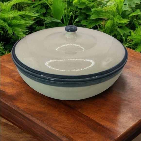 Handmade Ceramic Bowl With Lid - 11 Inch Diameter & 6 Inch Tall - Picture 2 of 6